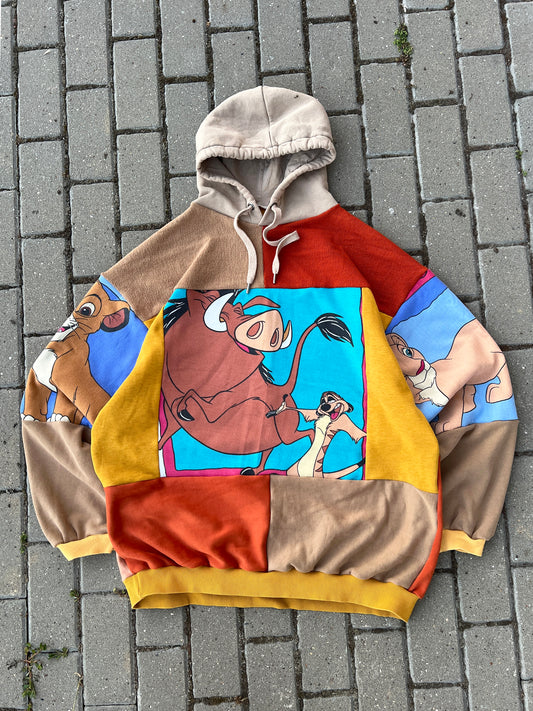 'HAKUNA MATATA' PATCHWORK HOODIE (XL)