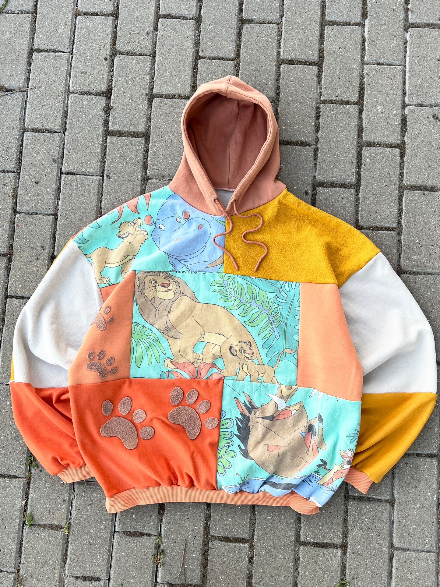 'HAKUNA MATATA' PATCHWORK HOODIE (XL)