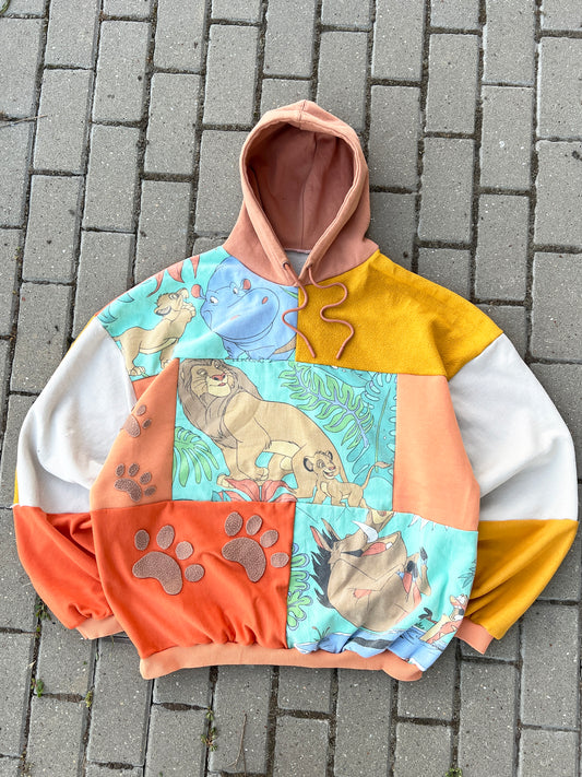 'HAKUNA MATATA' PATCHWORK HOODIE (XL)