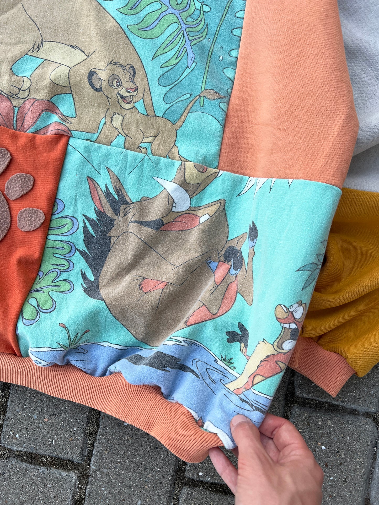 'HAKUNA MATATA' PATCHWORK HOODIE (XL)
