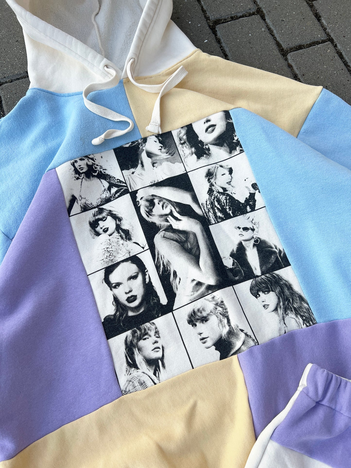 'THE ERAS' PATCHWORK HOODIE & SHORTS (L)