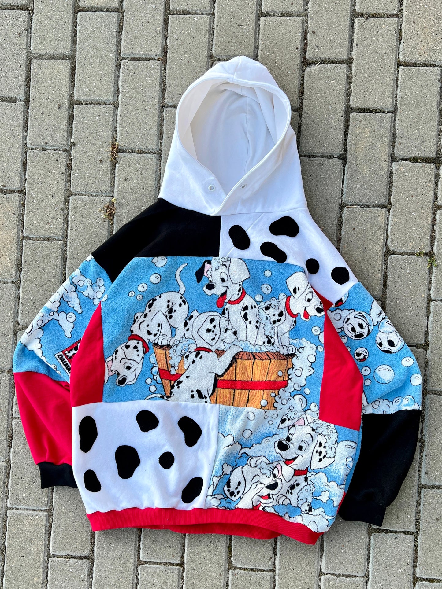 'DALMATIANS' PATCHWORK HOODIE (XL)