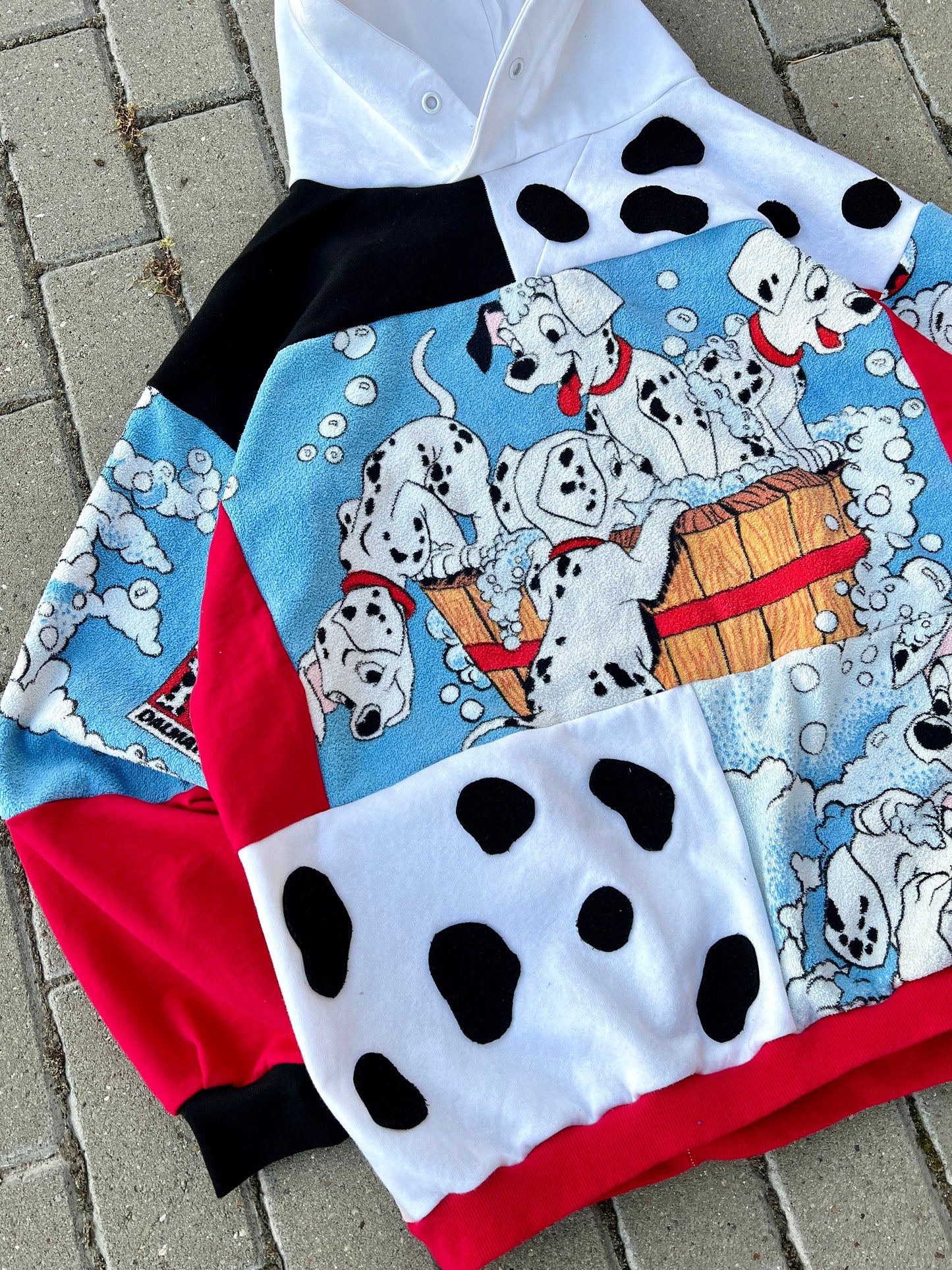 'DALMATIANS' PATCHWORK HOODIE (XL)