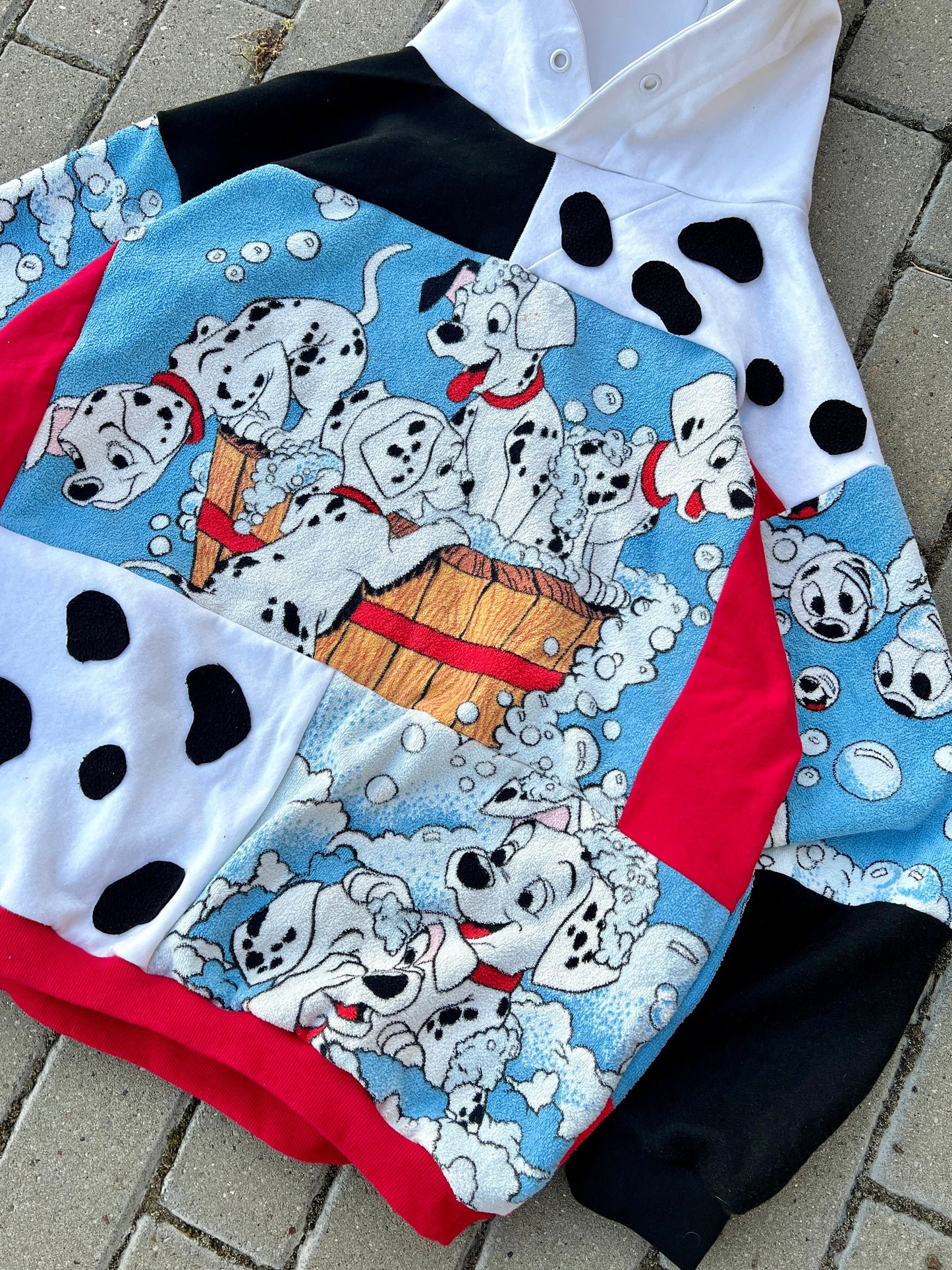 'DALMATIANS' PATCHWORK HOODIE (XL)