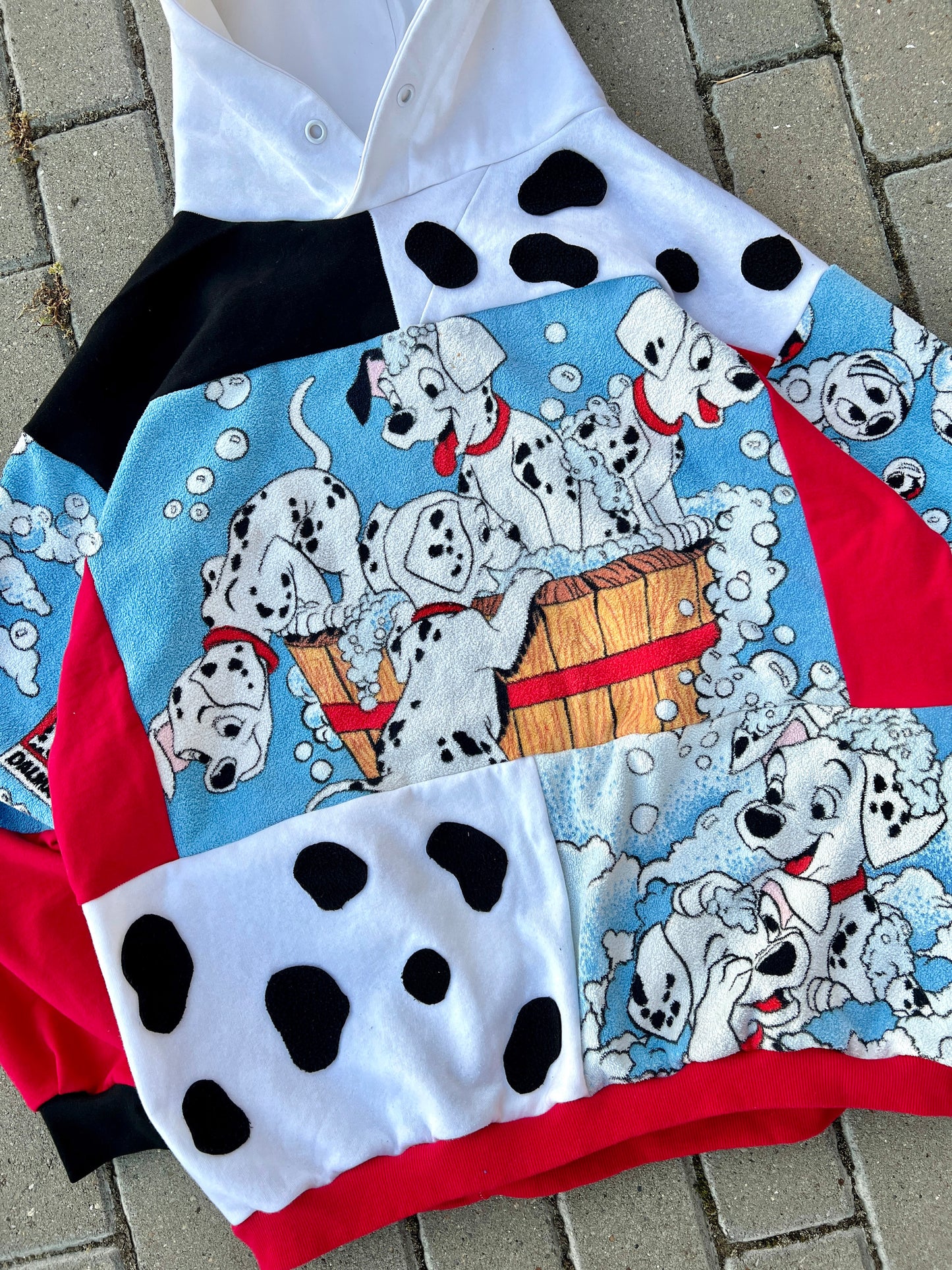 'DALMATIANS' PATCHWORK HOODIE (XL)