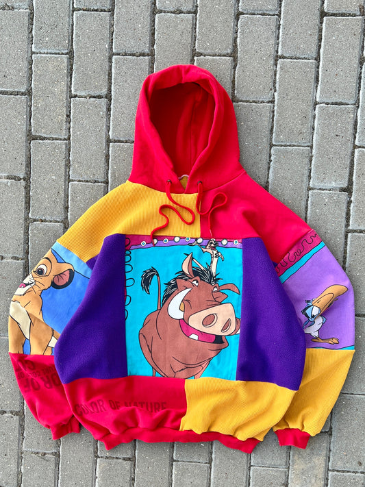 'HAKUNA MATATA' PATCHWORK HOODIE (XL)