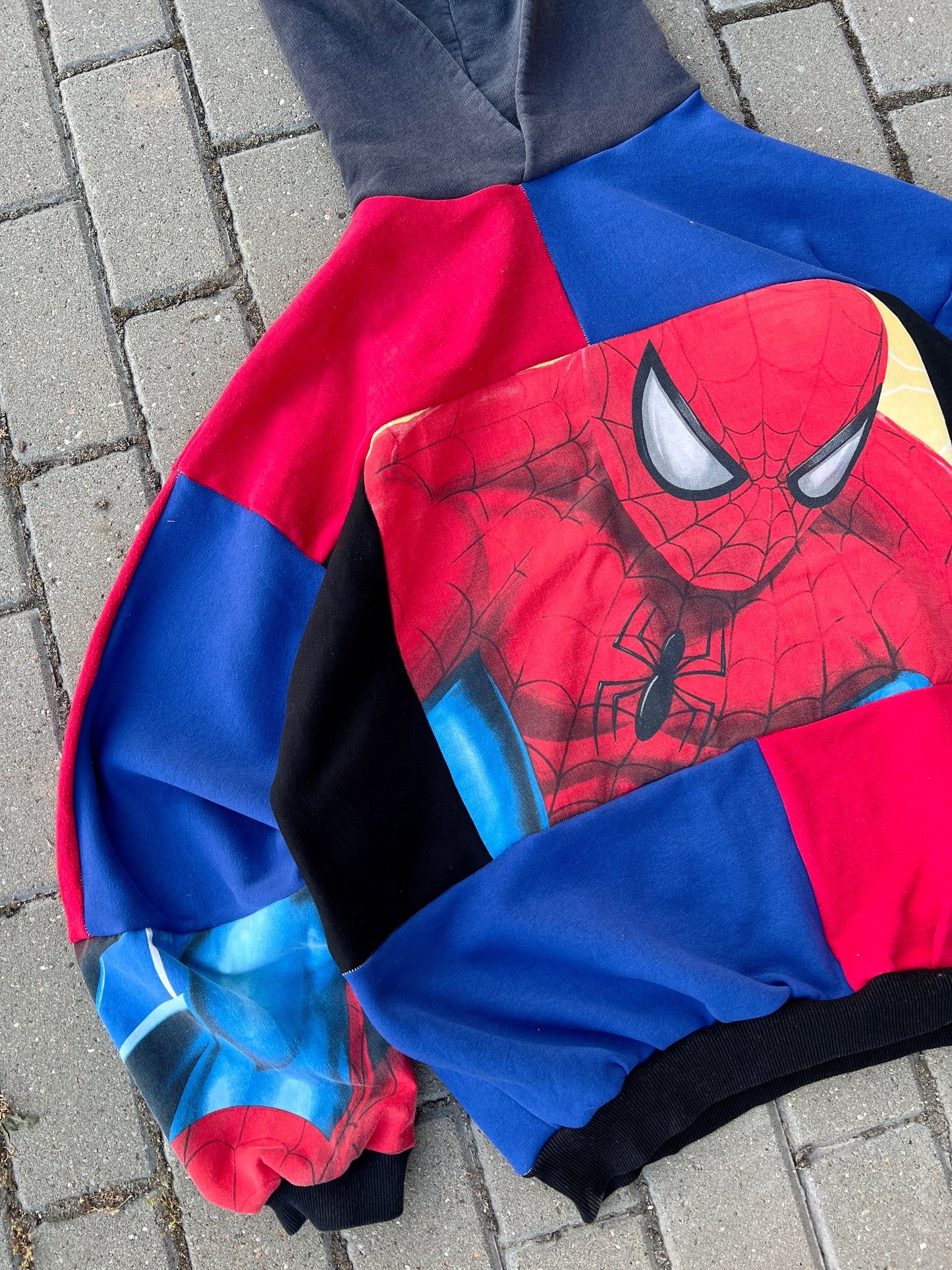 'SPIDEY' PATCHWORK HOODIE (XL)