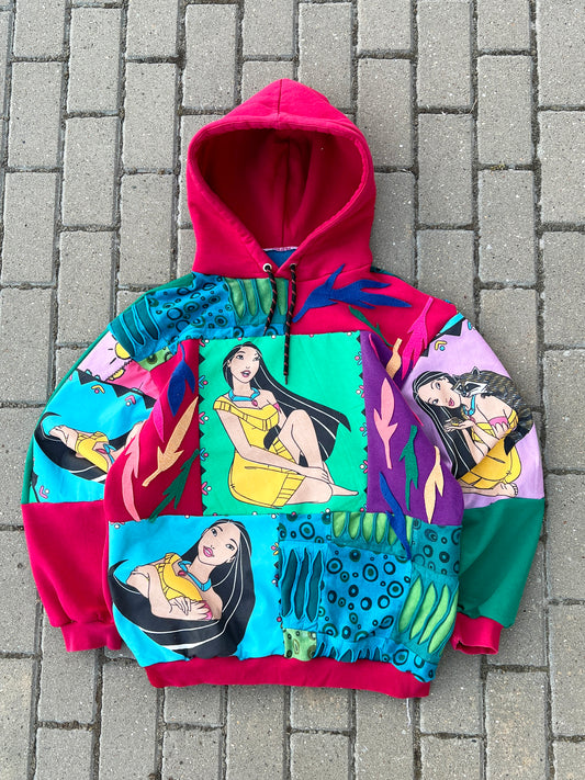 'COLORS OF THE WIND' PATCHWORK HOODIE (M)