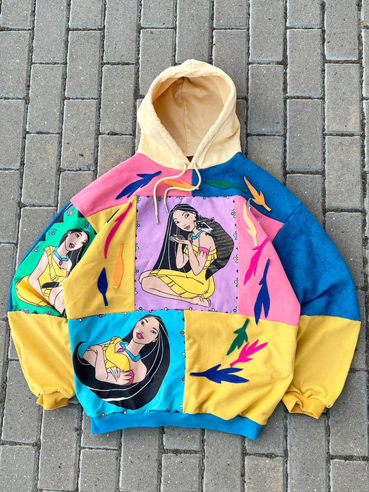 'COLORS OF THE WIND' PATCHWORK HOODIE (L)