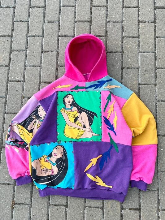 'COLORS OF THE WIND' PATCHWORK HOODIE (L)