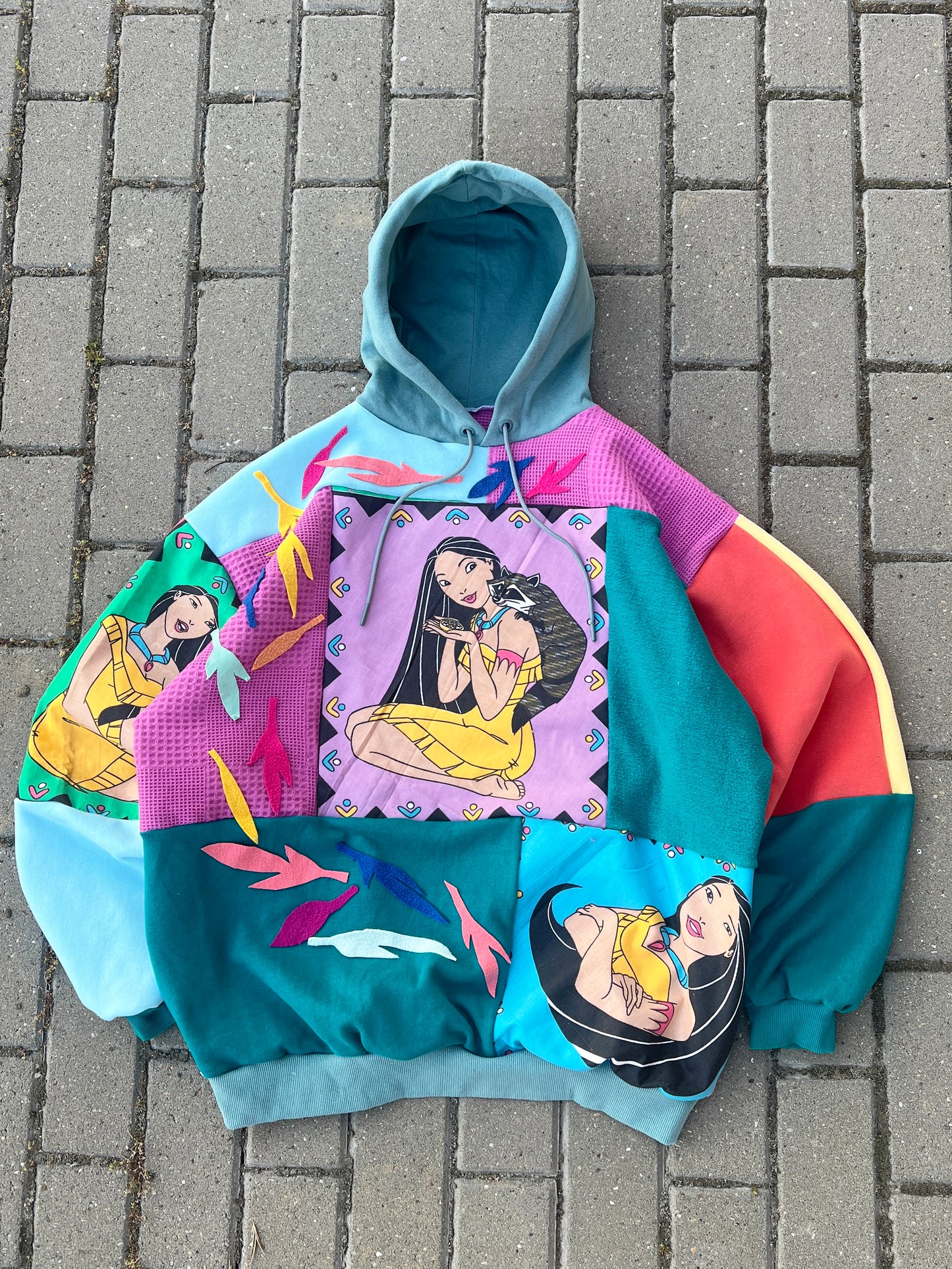 'COLORS OF THE WIND' PATCHWORK HOODIE (XL)