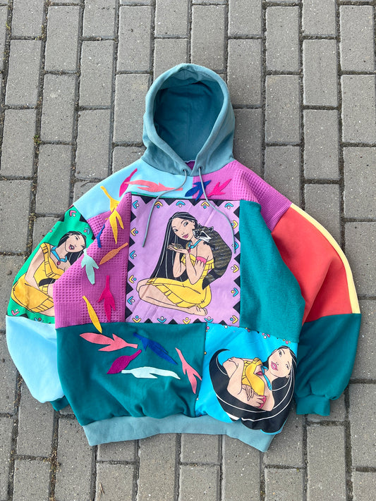 'COLORS OF THE WIND' PATCHWORK HOODIE (XL)