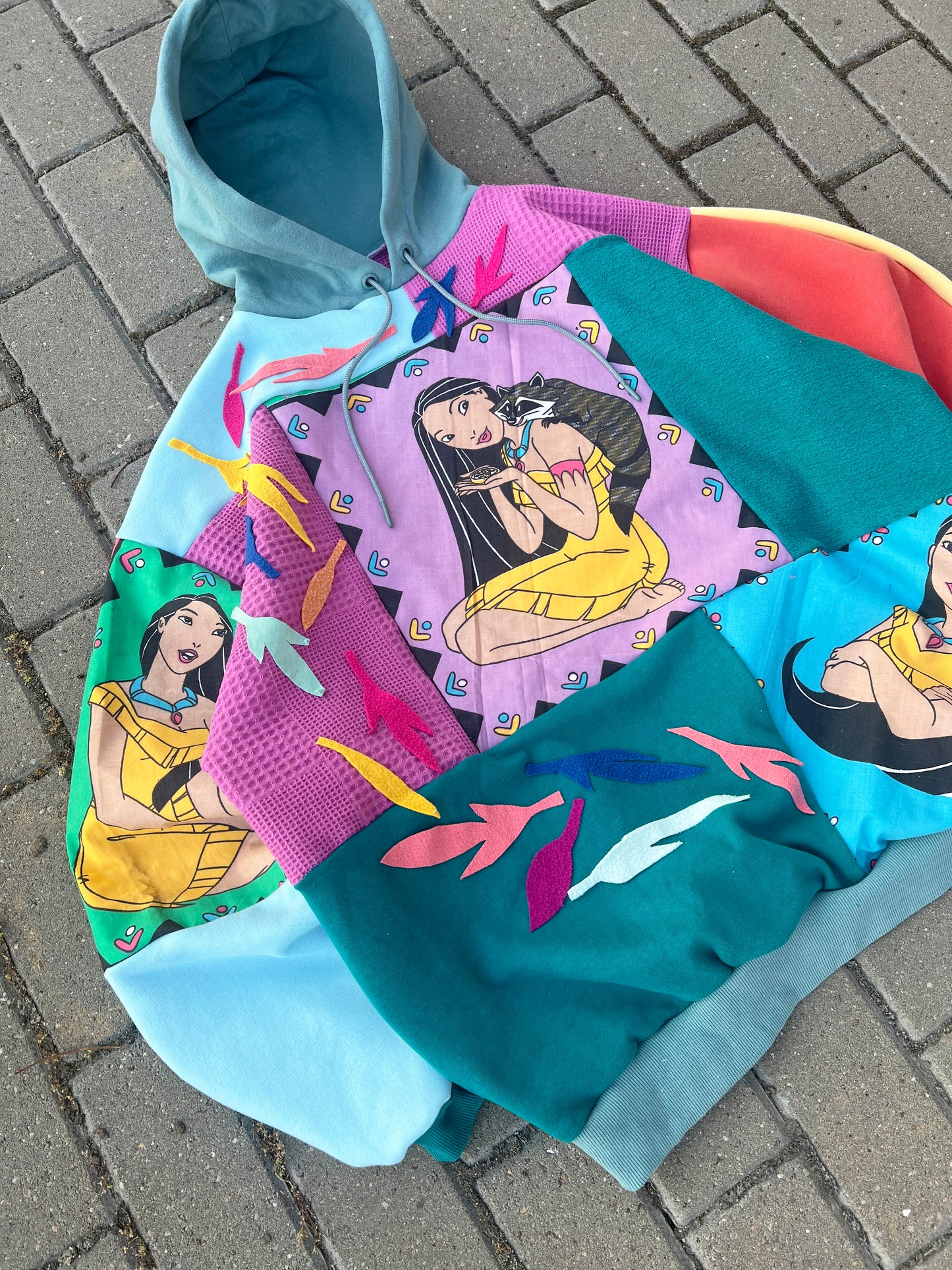 'COLORS OF THE WIND' PATCHWORK HOODIE (XL)