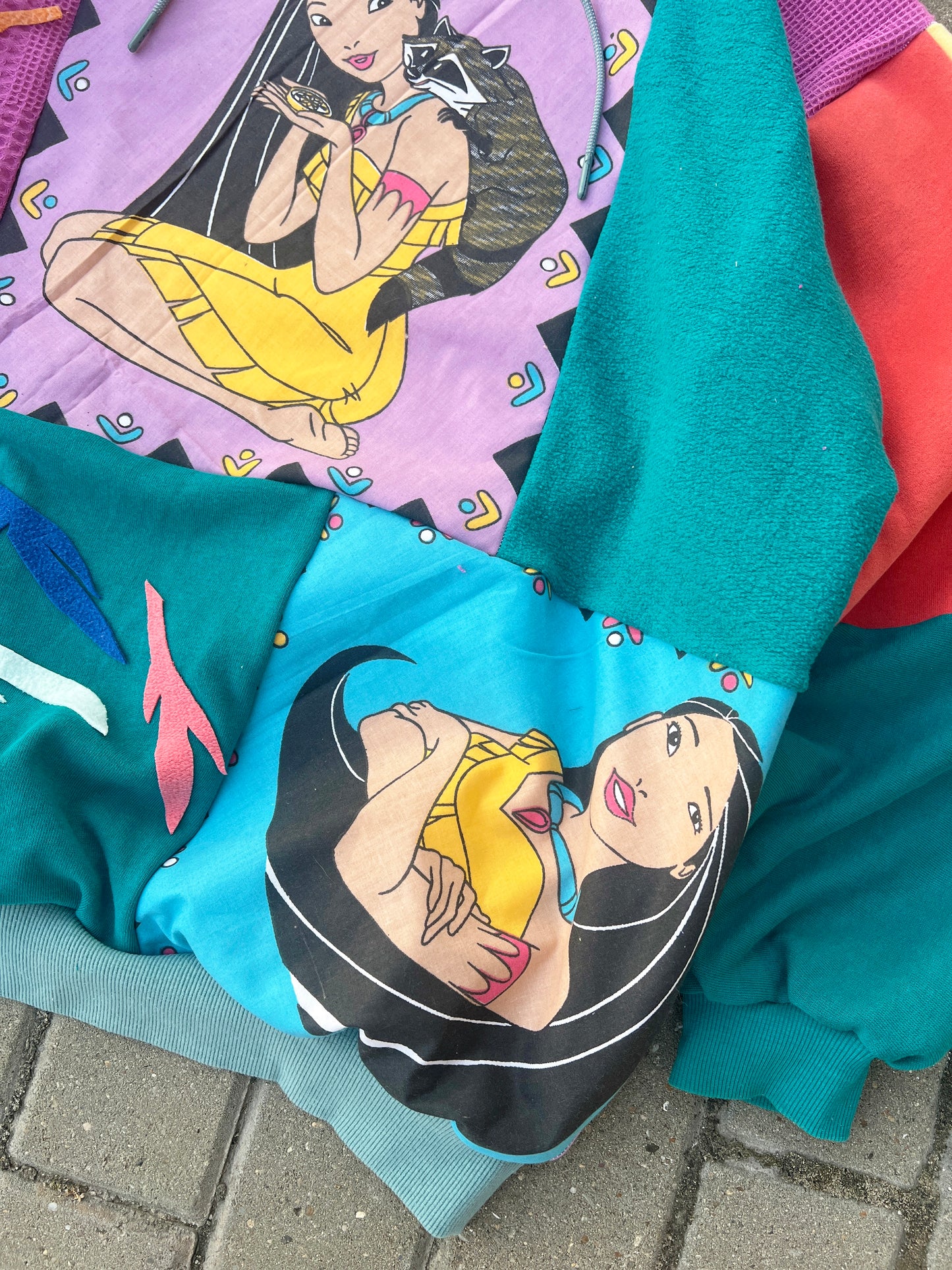'COLORS OF THE WIND' PATCHWORK HOODIE (XL)