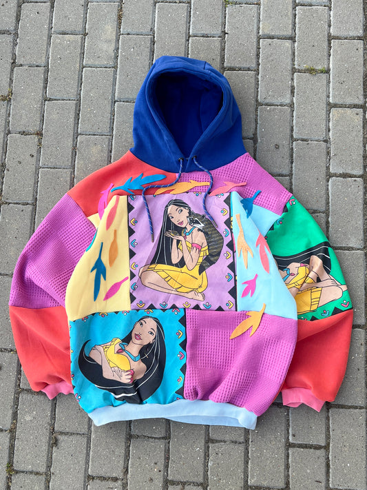 'COLORS OF THE WIND' PATCHWORK HOODIE (XL)