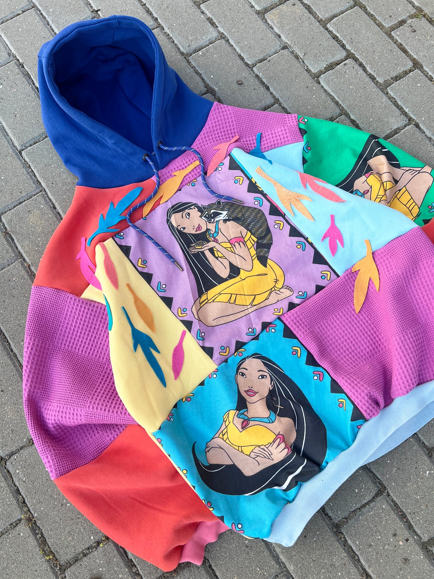 'COLORS OF THE WIND' PATCHWORK HOODIE (XL)