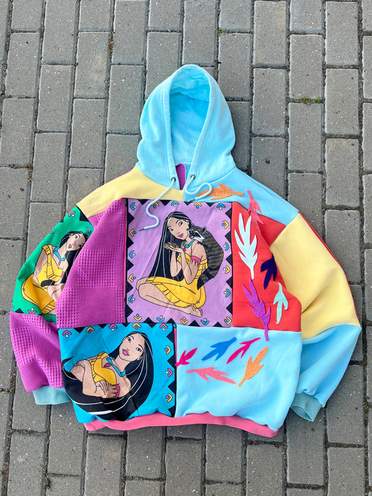 'COLORS OF THE WIND' PATCHWORK HOODIE (XL)