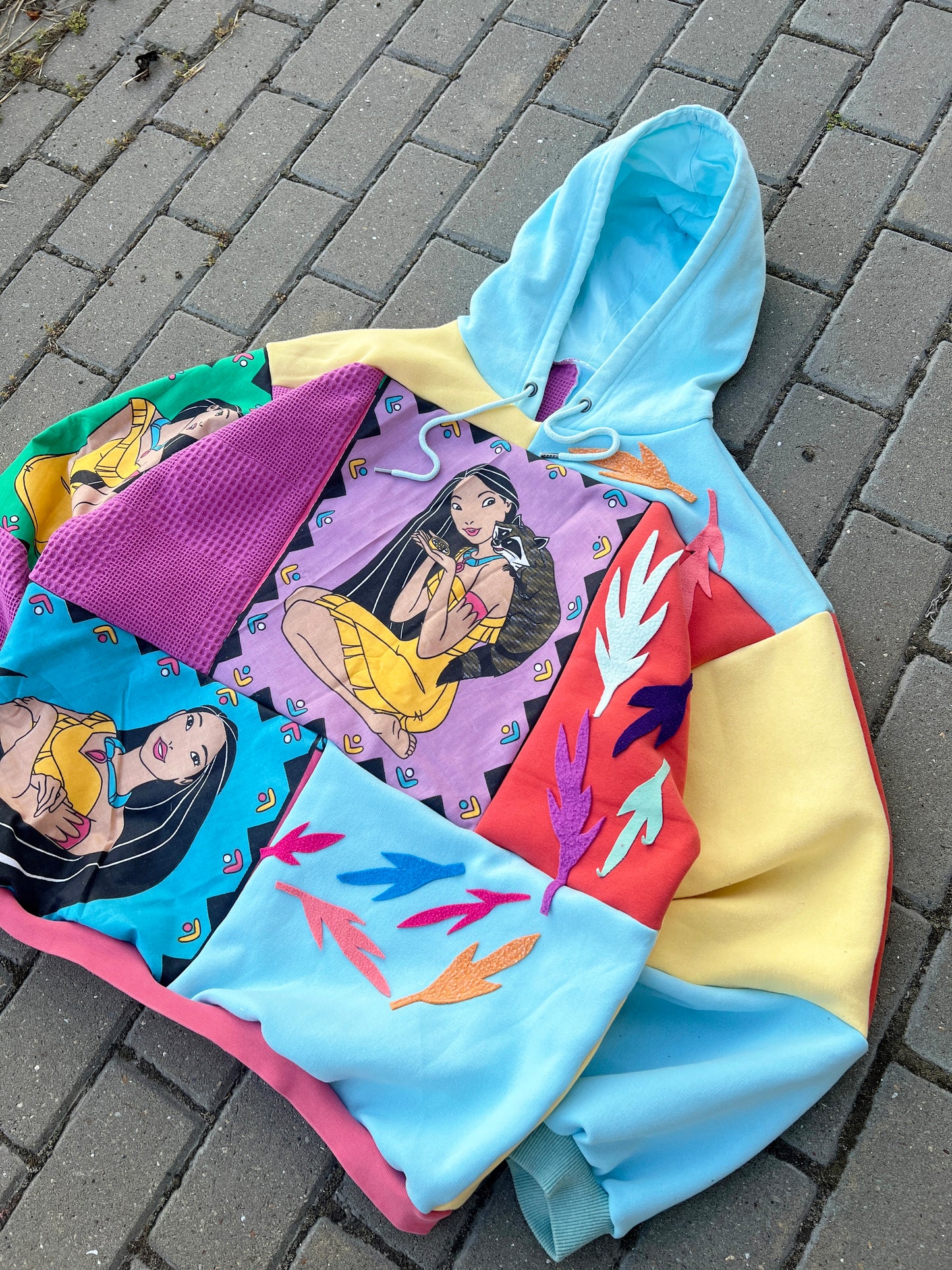 'COLORS OF THE WIND' PATCHWORK HOODIE (XL)