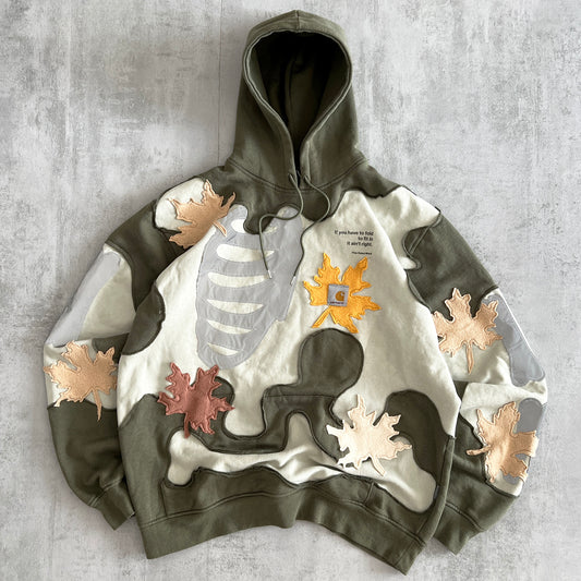 'LEAVES' REFLECTIVE HOODIE (L)