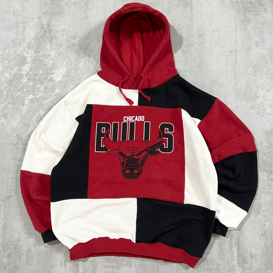 'BULLS' PATCHWORK HOODIE (L)