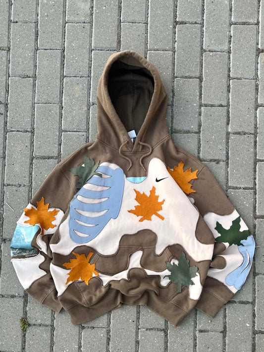 'LEAVES' REFLECTIVE HOODIE (M)